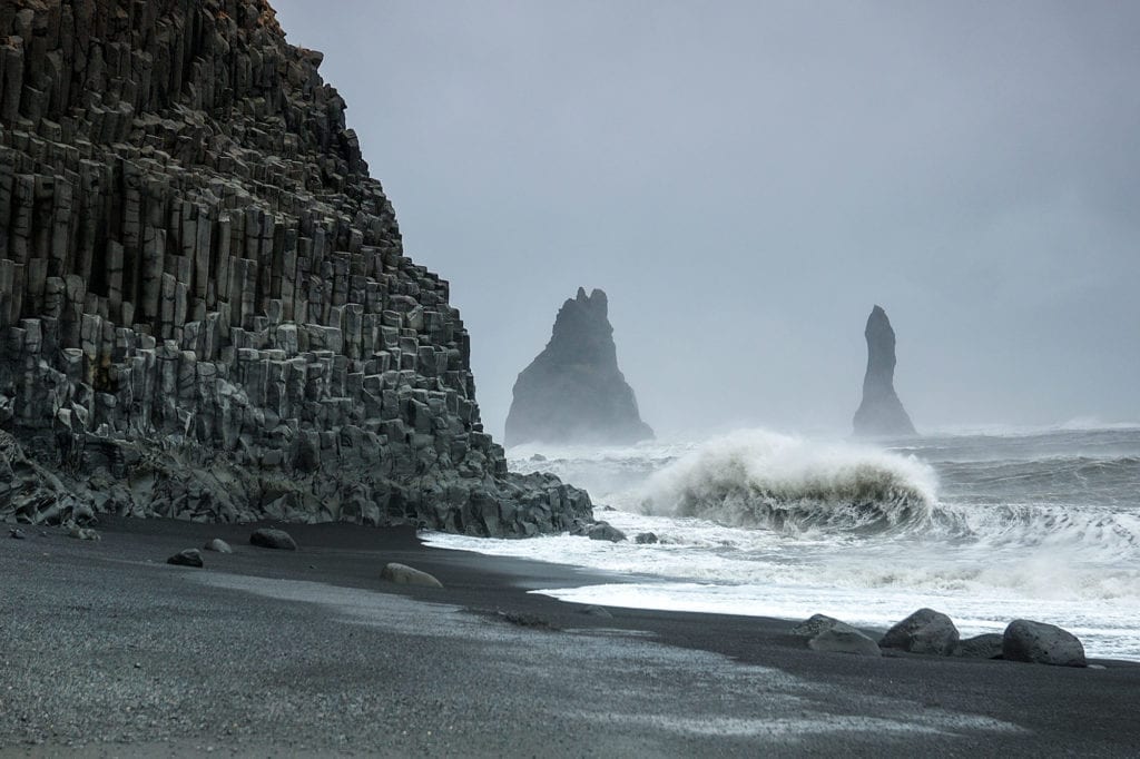 Iceland, Reynisfjara black sand beach